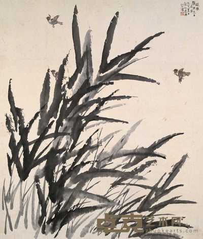 徐悲鸿 1936年作 逆风 立轴 99.5×83cm